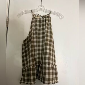Cloth & Stone Olive Gingham Tank Top
Tie Back Lightweight Anthropologie Size L